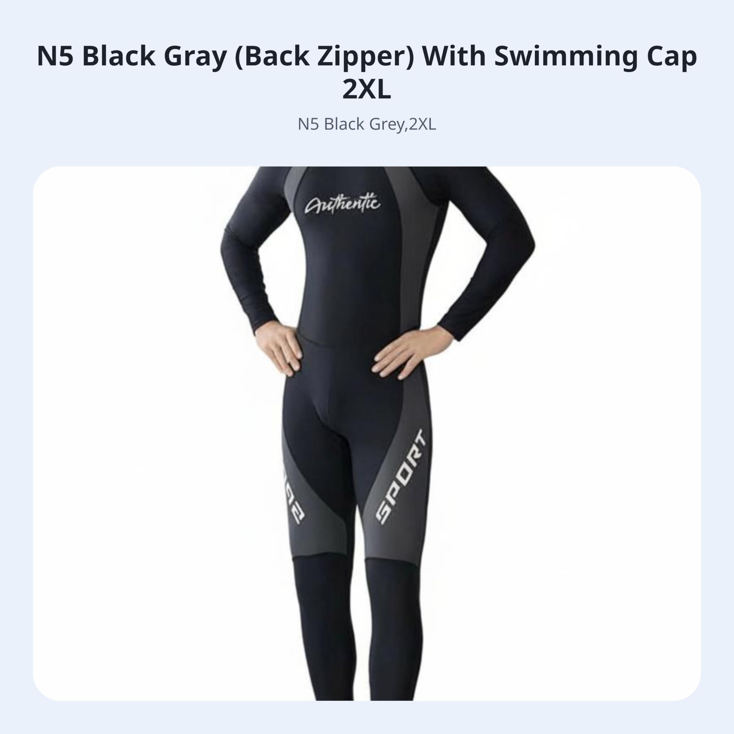 Tuta Intera Uomo Manica Lunga Asciugatura Rapida Nuoto - Poliestere Sportivo per Fitness Palestra e Sport- N5 Nero Grigio XXL