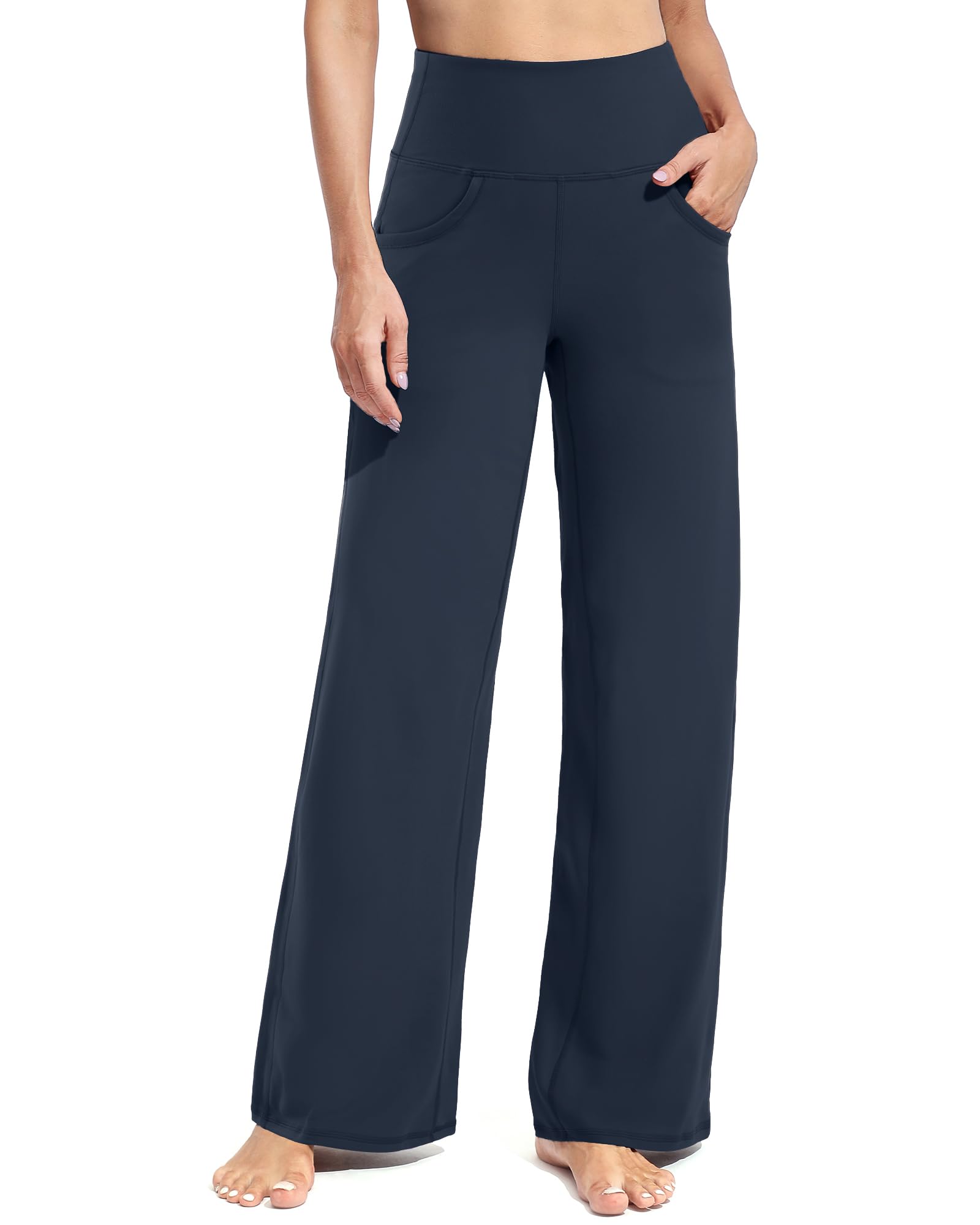 Promover Wide Leg Pants for Woman Yoga Pants with Pockets Stretch