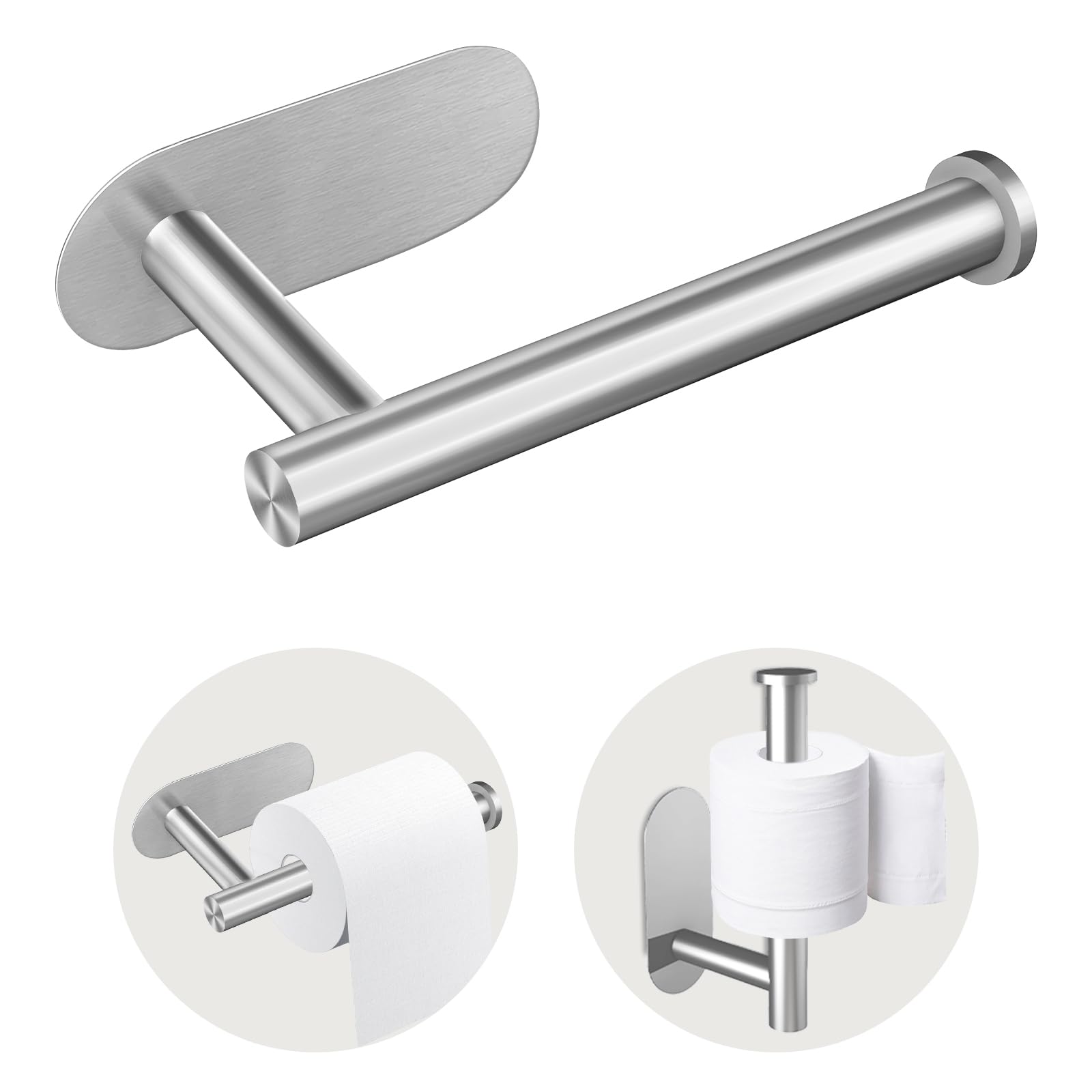 Toilet Paper Holder, Self Adhesive Toilet Paper Holder Wall Mount — Amazon image 8