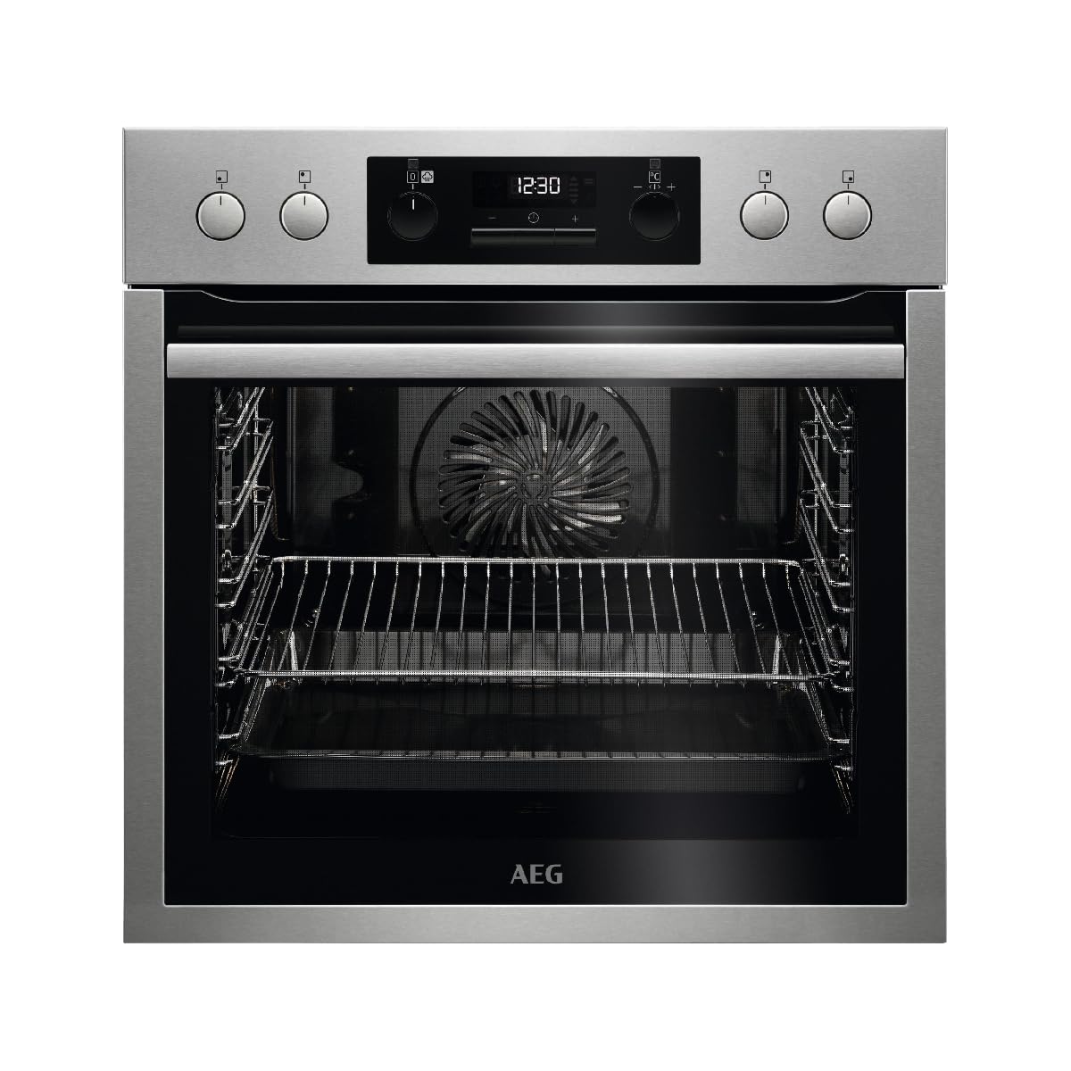 AEG BPS331160M - Forno multifunzione, pulizia pirolitica, 10 funzioni, 45 programmi, cottura uniforme, ventilatore XXL, comandi a scomparsa, schermo LCD touch, acciaio inox, classe A+, 71 litri