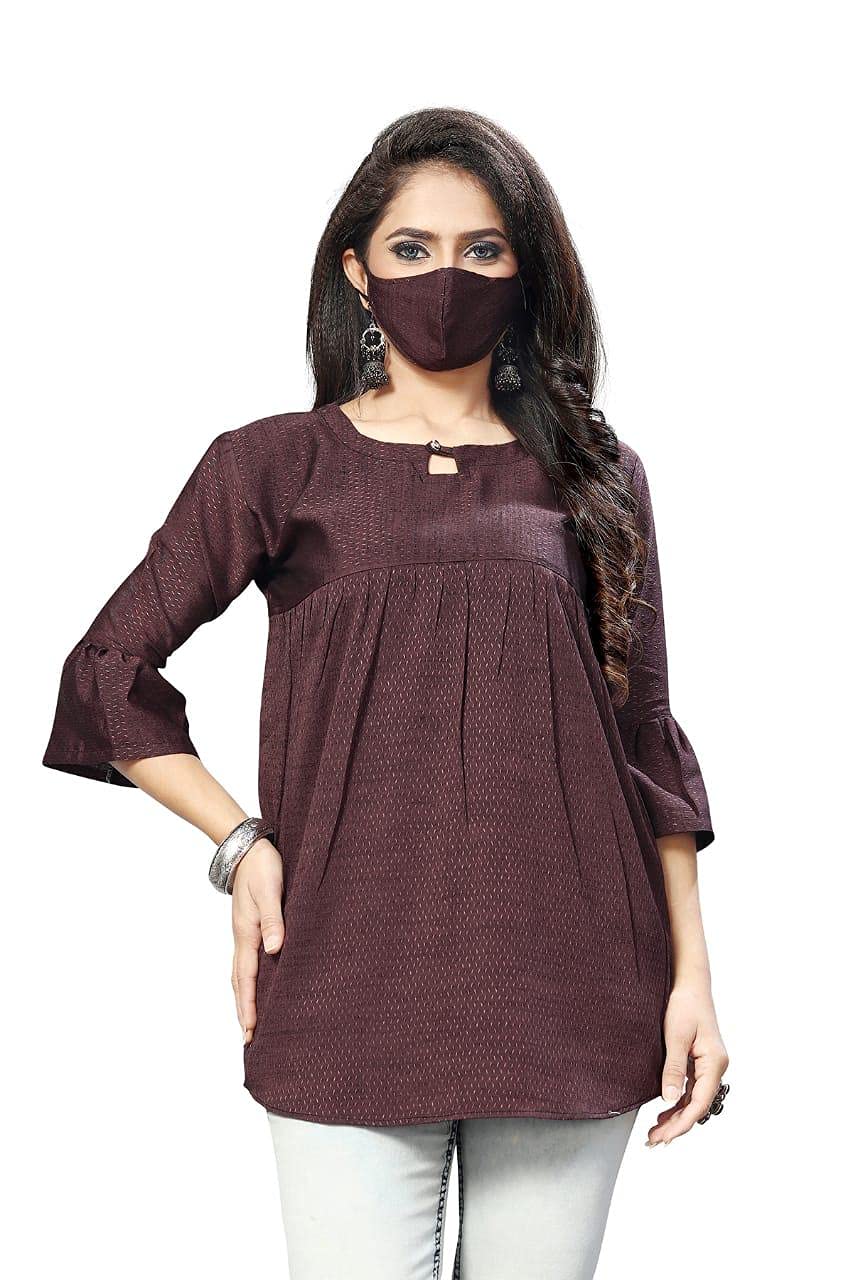 vastravilla enterprise Cotton Fancy Top for Women (Purple)-picture-10