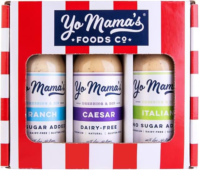 Yo Mama’s Foods Low-Carb Dressings Gift Set | Includes (1) Ranch, (1) Ca...
