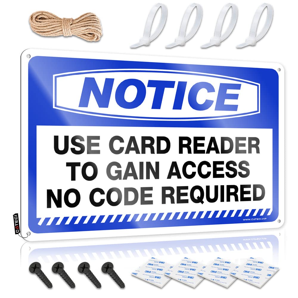 IBWNBBUSN Pool Signs And Decor Outdoor Notice Use Card Reader To Gain Access No Code Required Tin Sign Bar Signs For Home Decor Funny Saying Tin Signs(30X40CM)