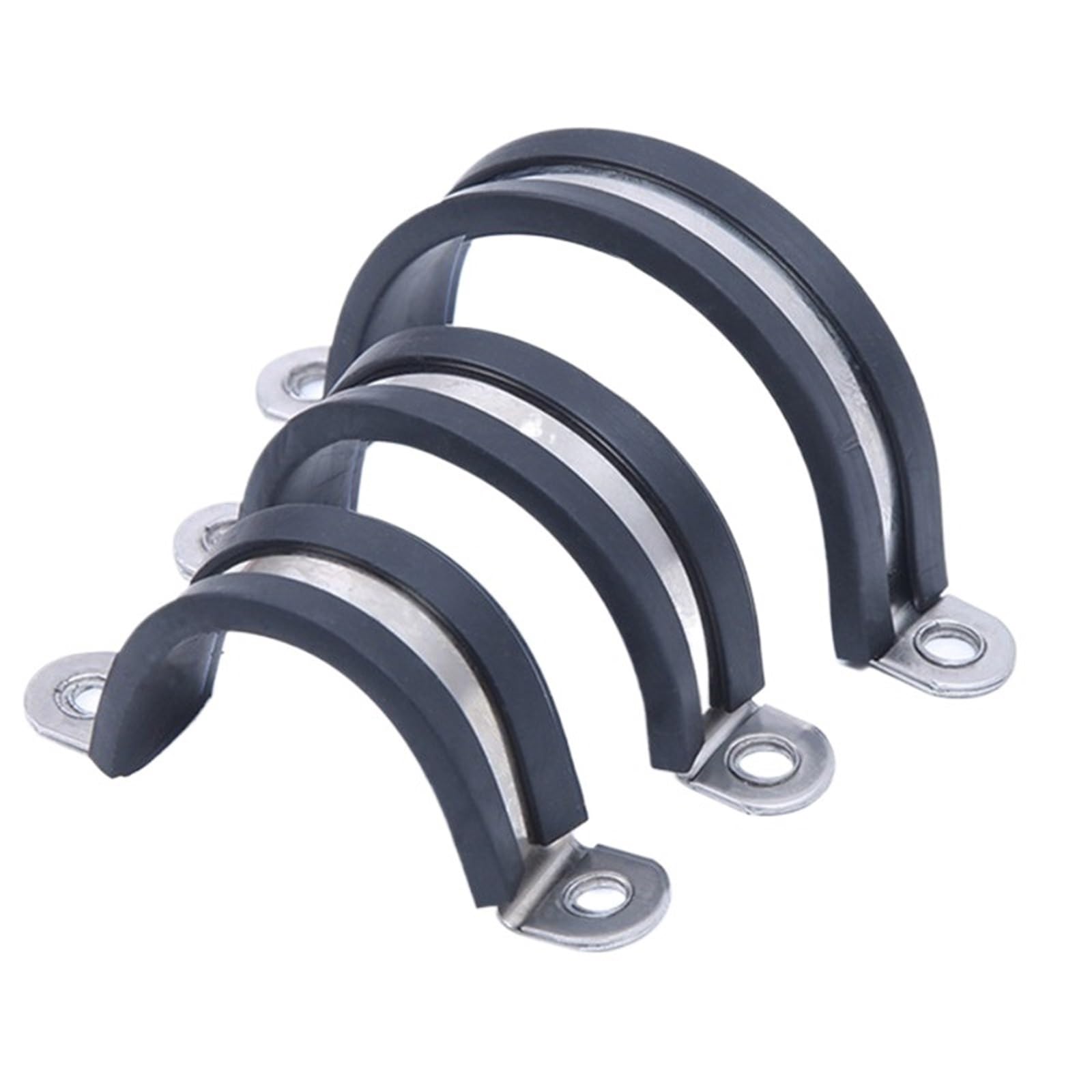 10 Stück 304 Edelstahl-U-Clips mit Gummibeschichtung – langlebige Schlauchschelle for sichere Kabelmontage(40mm)
