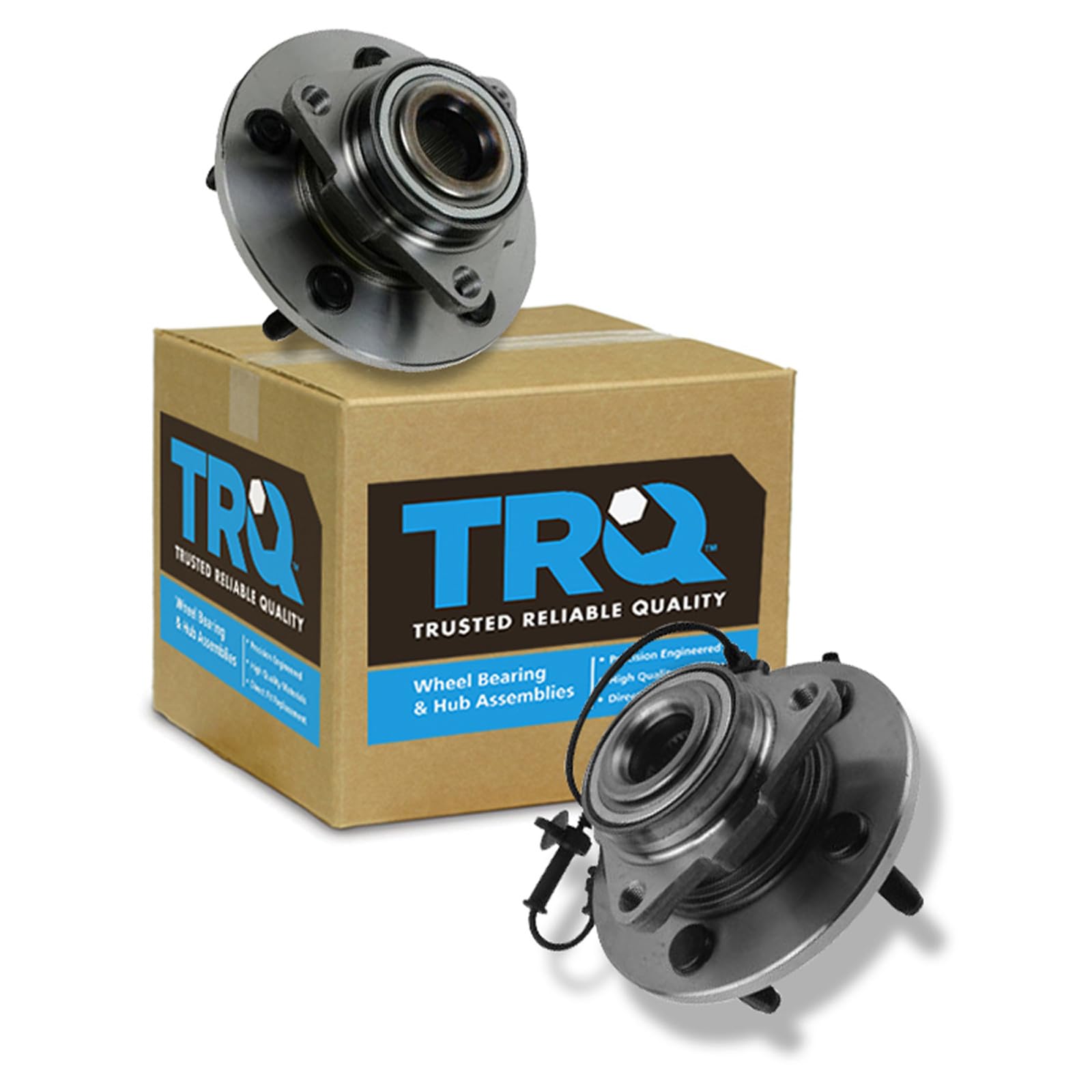 TRQ Front Left and Right Wheel Bearing and Hub Assembly Set 2 Piece