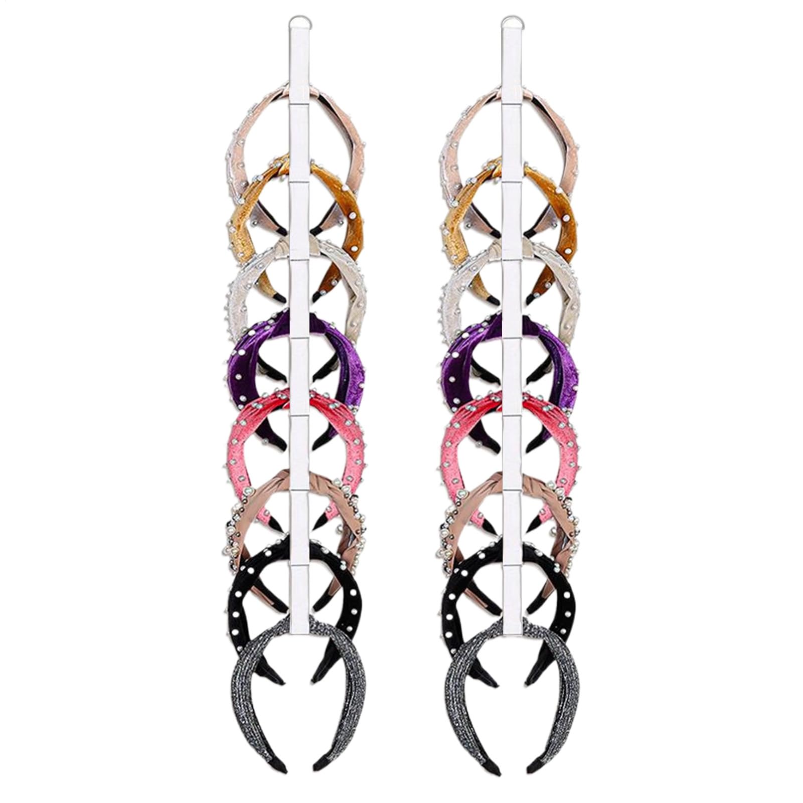 Supporto Per Fascia - Organizer Per Fascia 2 Pezzi | Organizer Per Cerchietti Per Capelli Bianco Da Appendere, Supporto Per Fasce Per Capelli Montato A Parete, Per Il Bagno 'armadio Delle Donne, D