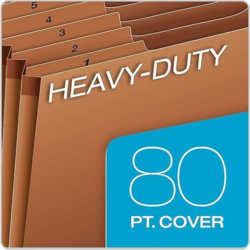 Miniatura 3 de Globe-WeisPendaflex - Archivo de expansión resistente tapa abierta 13 pestañas de corte 31 bolsillos diarios marrón tamaño legal R219DHD