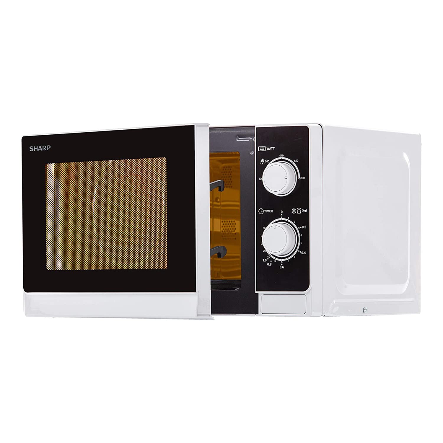 Sharp R-600WW Blat mikrofalowy kombinowany 20L 800W czarny, biały mikrofalówka - mikrofalówka (blat, mikrofalówka kombinowana, 20 L, 800 W, obrotowy, czarny, biały)
