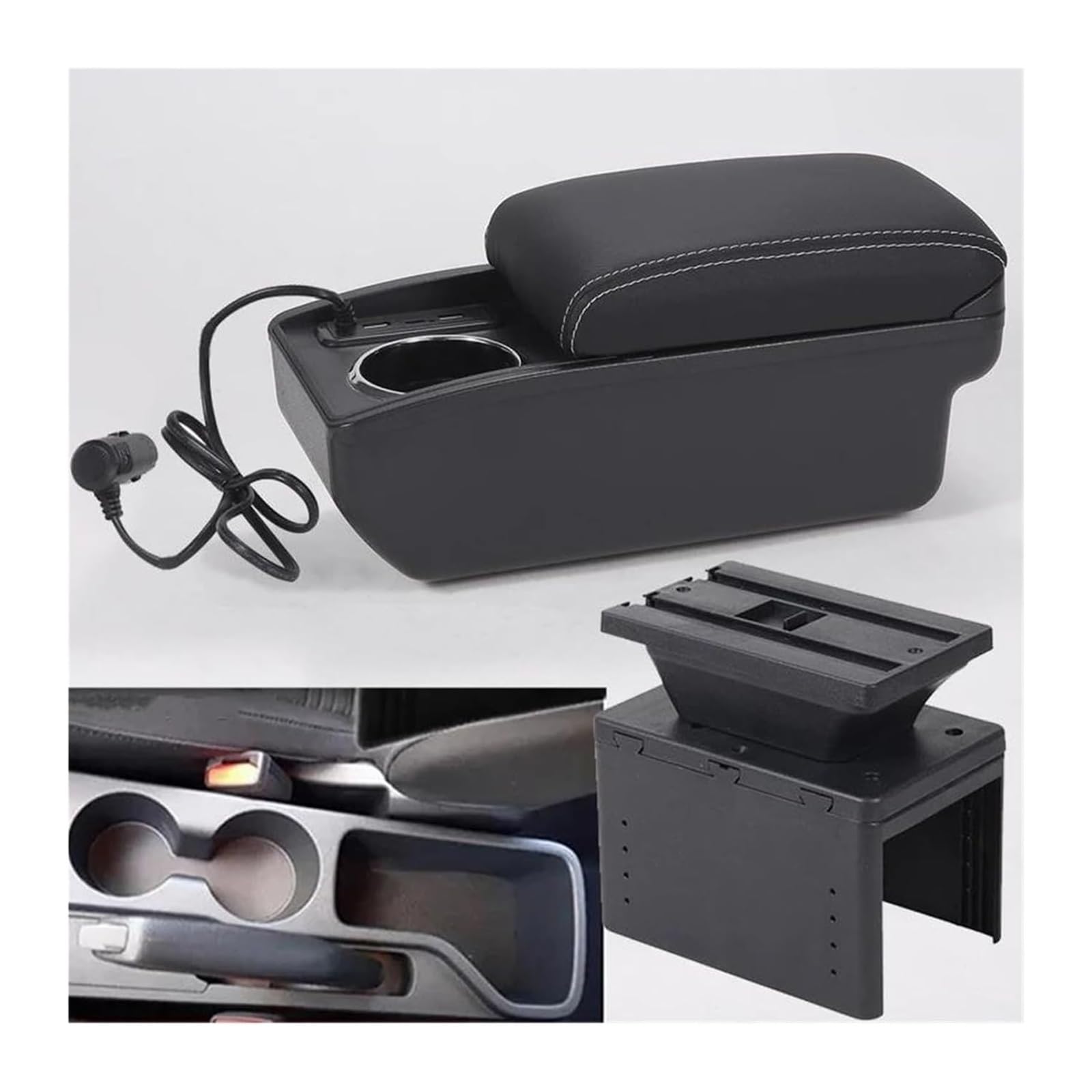 Hckclmbmzw A3 Fast Charging For Hyundai I20 2021 2022 Interior Parts Center Console Car Storage Box Auto Accessories Armrest Car Armrest Center Console(A3 Fast Charging)