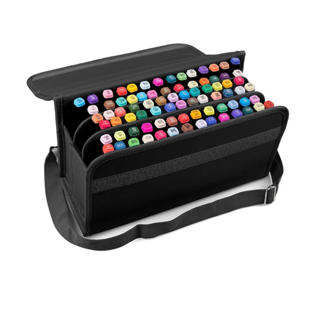 Tofficu Borsa Porta Pennarelli Portatile 80 Scomparti, Astuccio Organizer