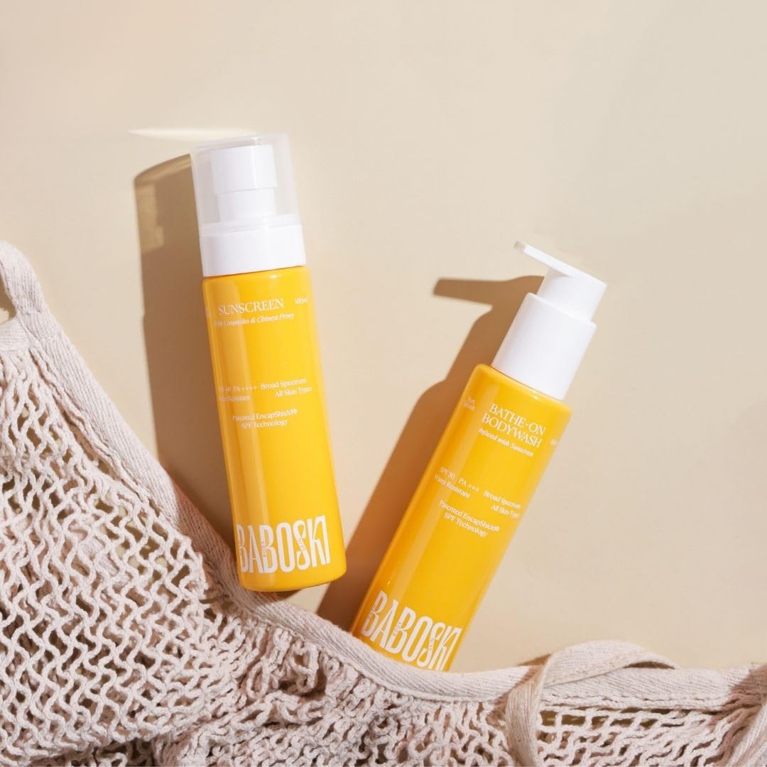 Baboski Sun Duo | Bathe-on Sunscreen Bodywash (SPF 30 PA+++) & Sunscreen Serum Spray (SPF 40 PA++++) | Combo Pack-image-35