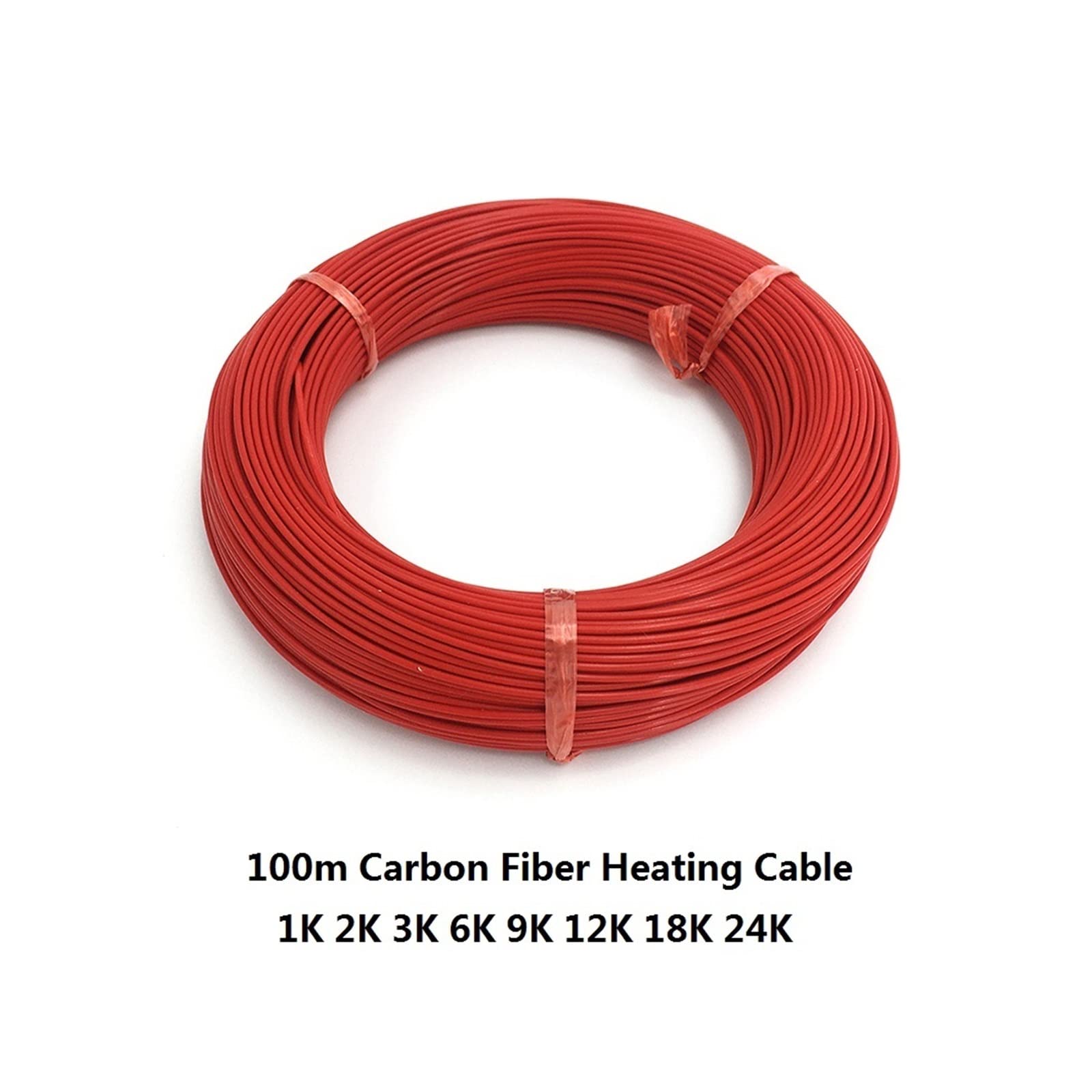 100m podczerwieni 1K 2K 3K 6K 9K 12K 18K 24K fluoroplastyczny ciepły kabel ogrzewanie podłogowe DIY elektryczny kabel grzewczy Joyous (rozmiar: 100m, kolor: 12K 33 Ohm)