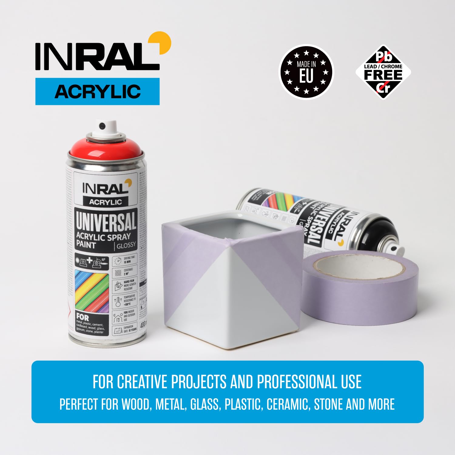 RAL9010 farba w sprayu, czysta biel, błyszcząca, uniwersalna farba w sprayu, 400 ml, puszka sprayu do metalu, tworzywa sztucznego, drewna i kamienia - wysoko kryjąca, odporna na deszcz i