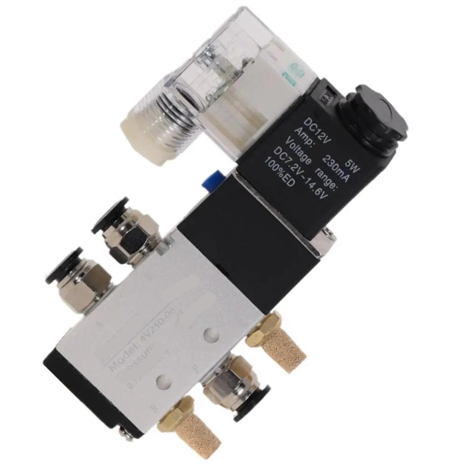 Électrovanne magnétique 4V210-08 à commutation rapide 5/2 voies tension 220V