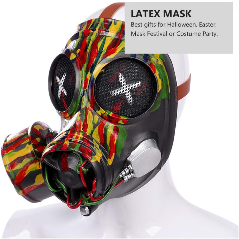 NUOBESTY Halloween Punk Gas Mask Halloween Costume Cosplay Props Steampunk Dress up Party Masquerade Mask Headwear Party Favor