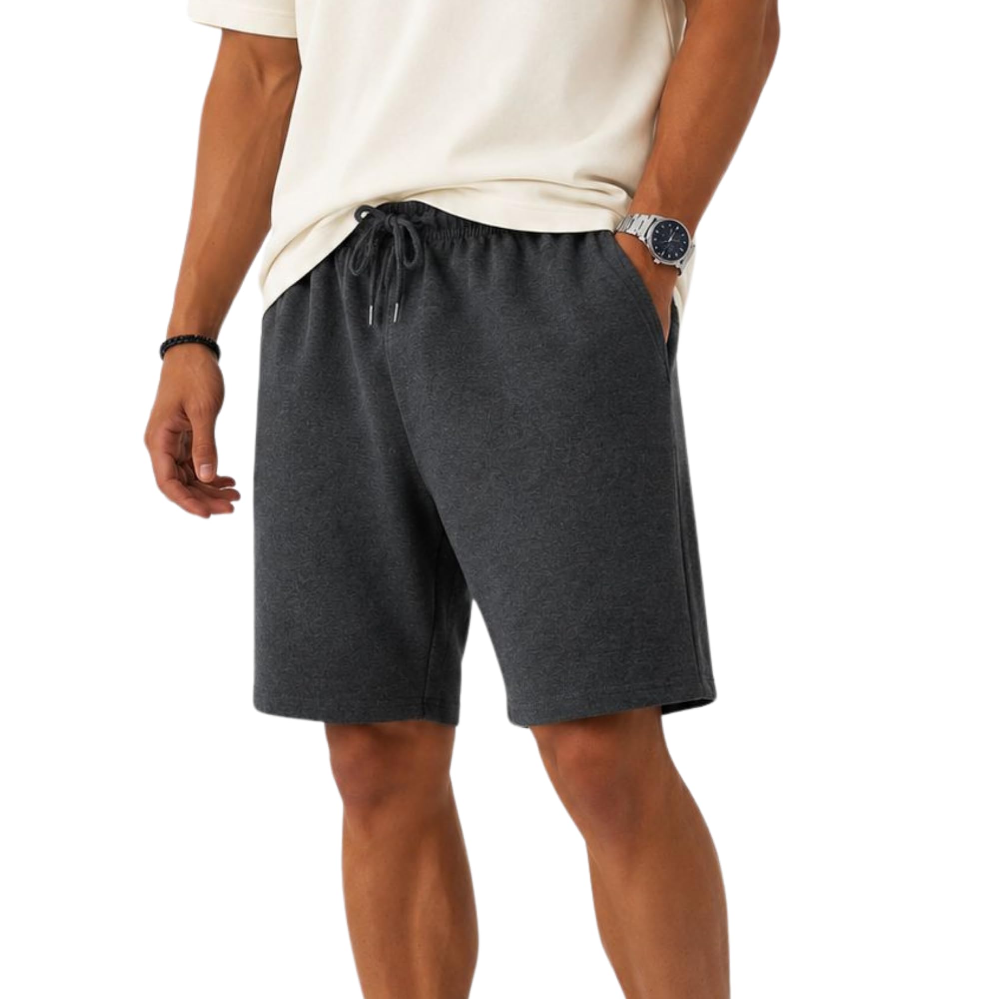 ROSS CAMP Sporthose Herren Kurz - Kurze Hosen Herren, Laufshorts Männer Sommer Baumwolle Jogginghose Fitnesshose Sport Sportshorts Bermuda Shorts Hose Trainingshose Tennishose