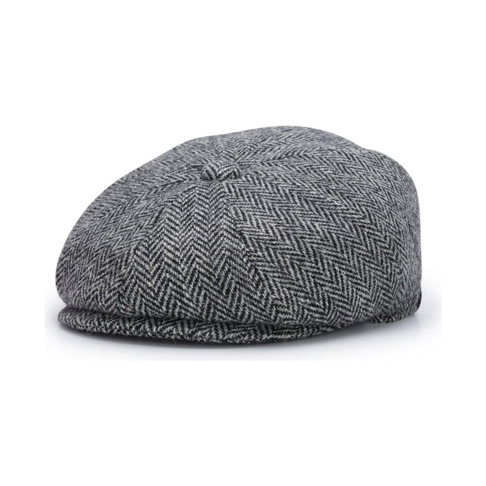 WALKER AND HAWKES - Harris Tweed 8-Panel Thomas Baker Boy Cap - Steel Grey - XXL (61cm)