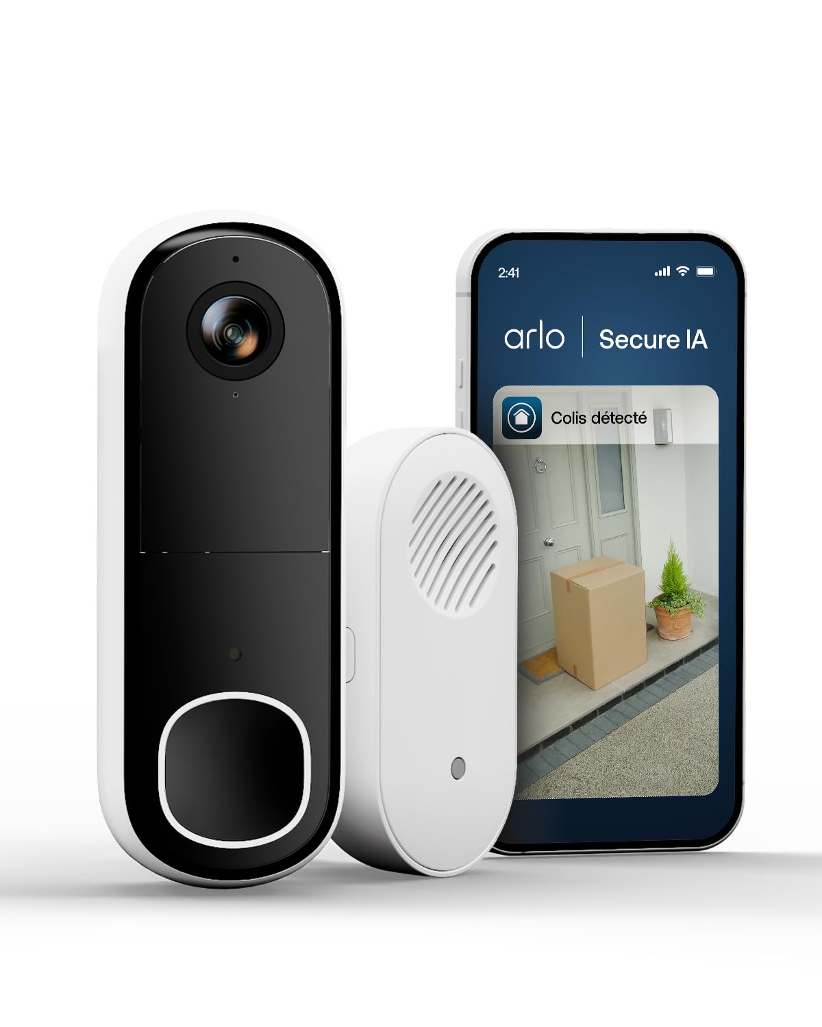 ARLO Sonnette 2, Sonnette WiFi Extérieure Sans Fil, Vidéo HD + Carillon