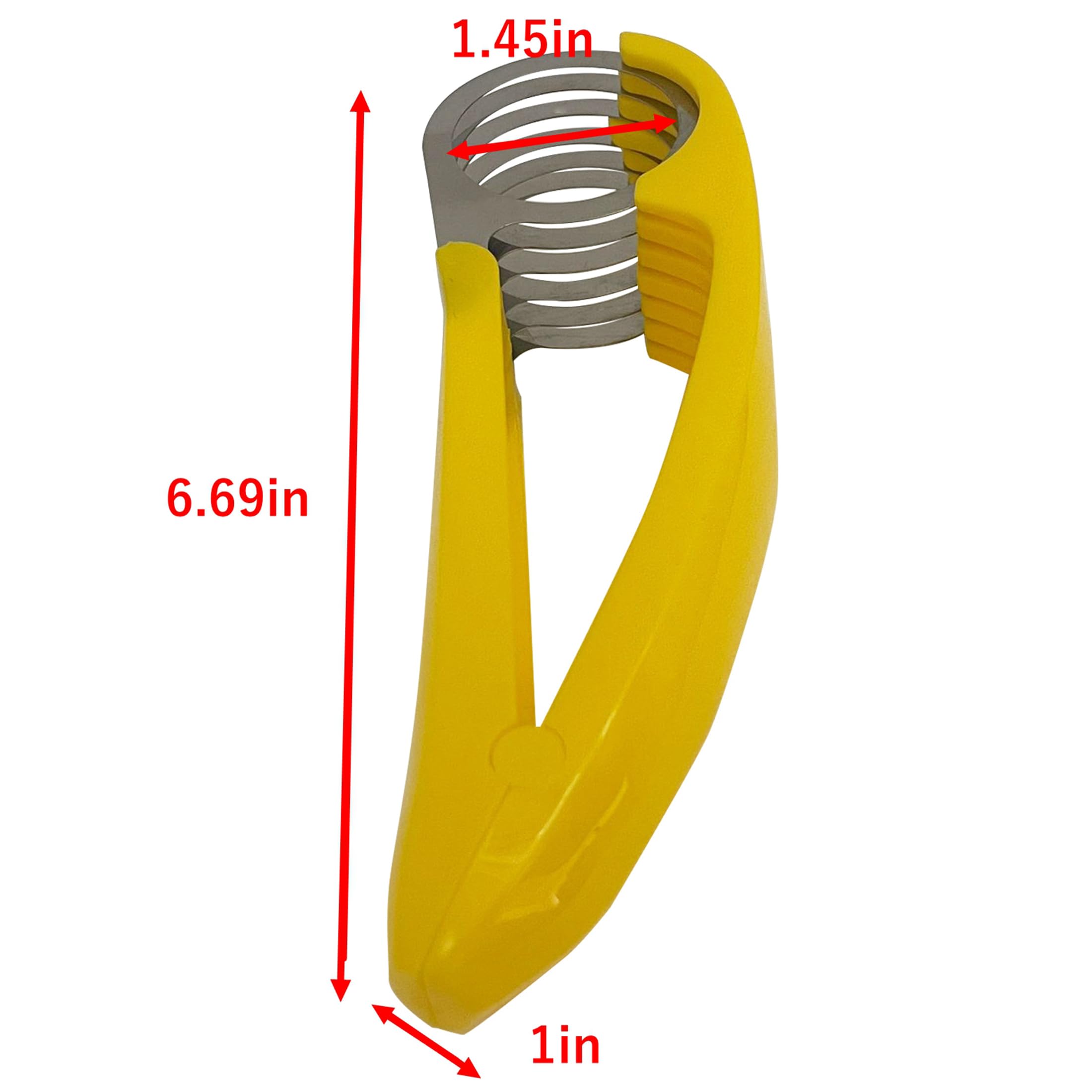 INTSUPERMAI PP+430 Stainless Steel Circular Banana Slicer with Ergonomic Handle - Metal Spring Fruit Divider for Bananas/Cucumbers/Ham, Non-Stick & Easy-Clean