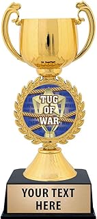 Crown Awards Personalized Tug of War Trophy, 7.25" Gold Cup Tug of War Trophies with Free Custom Engraving