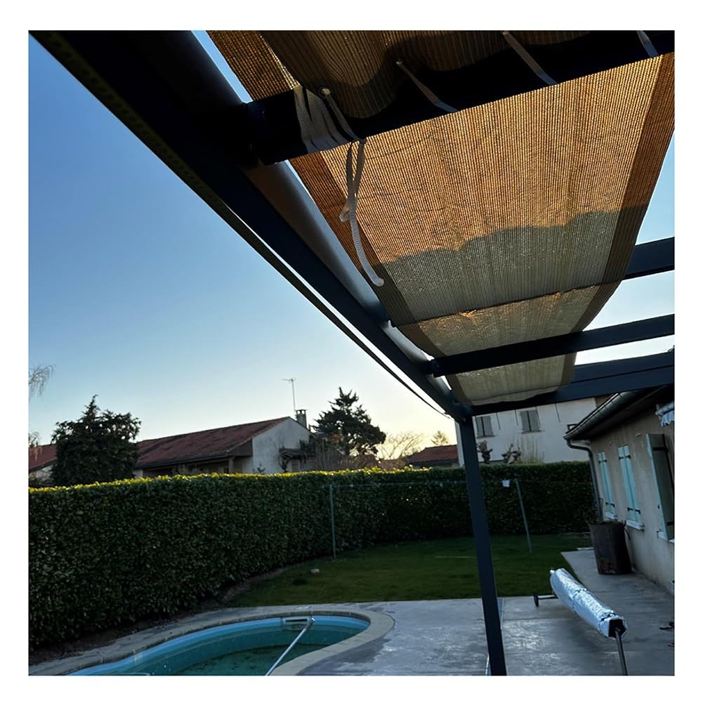 XBTGS Baldacchino di protezione solare per pergola da esterno, 0,8 x 9 m, tessuto impermeabile con occhielli, ideale per soluzioni ombreggianti da giardino e patio, beige, 1 x 4 m, beige, 1 x 4 m