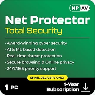 Net Protector Antivirus for PC Total Security 2025, 1 PC, 1 Year (Email Delivery in 1 Hour - No CD)