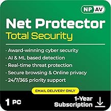 Net Protector Antivirus for PC Total Security 2025, 1 PC, 1 Year (Email Delivery in 1 Hour - No CD)