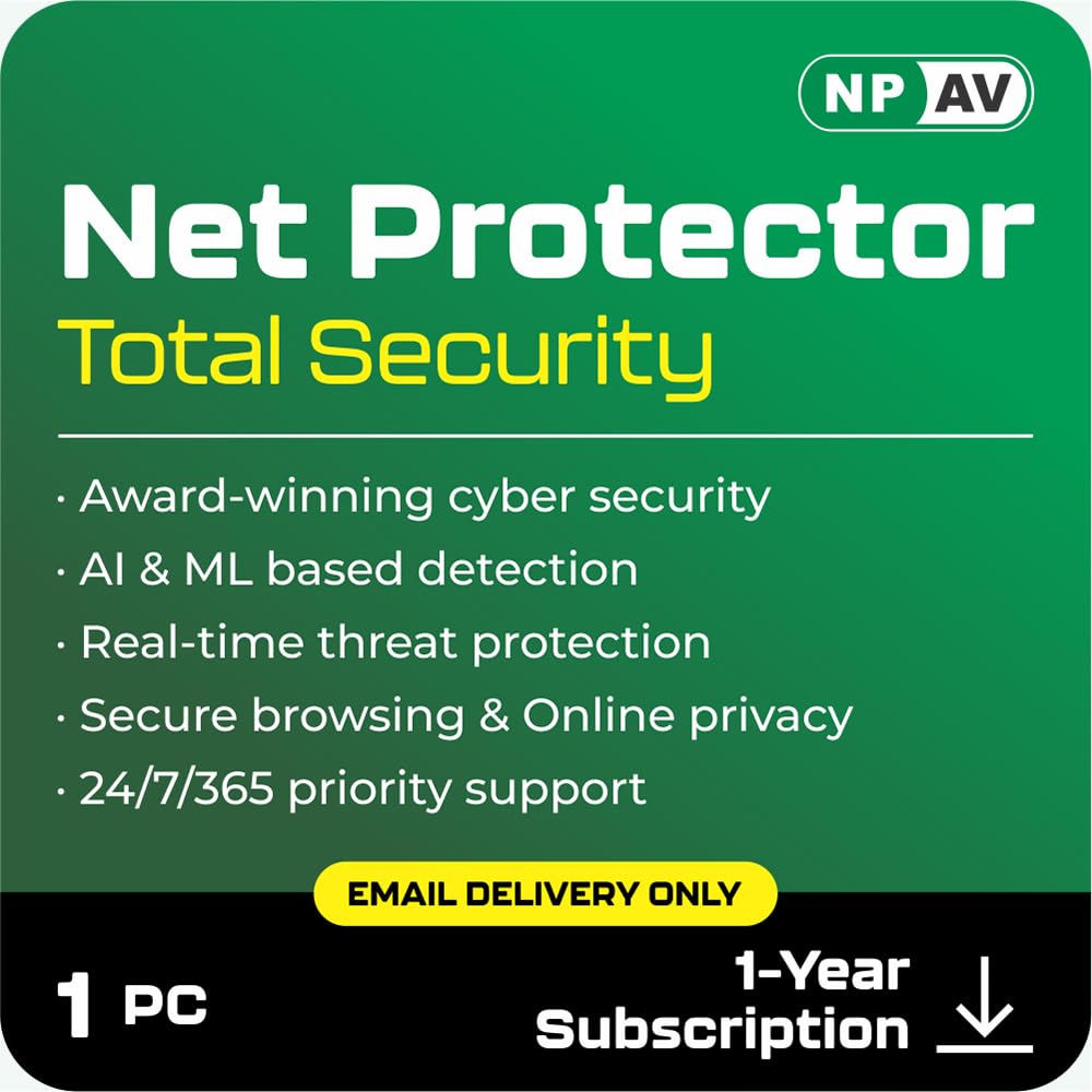 Sponsored Ad - Net Protector Antivirus for PC Total Security 2025, 1 PC, 1 Year (Email Delivery in 1 Hour - No CD)