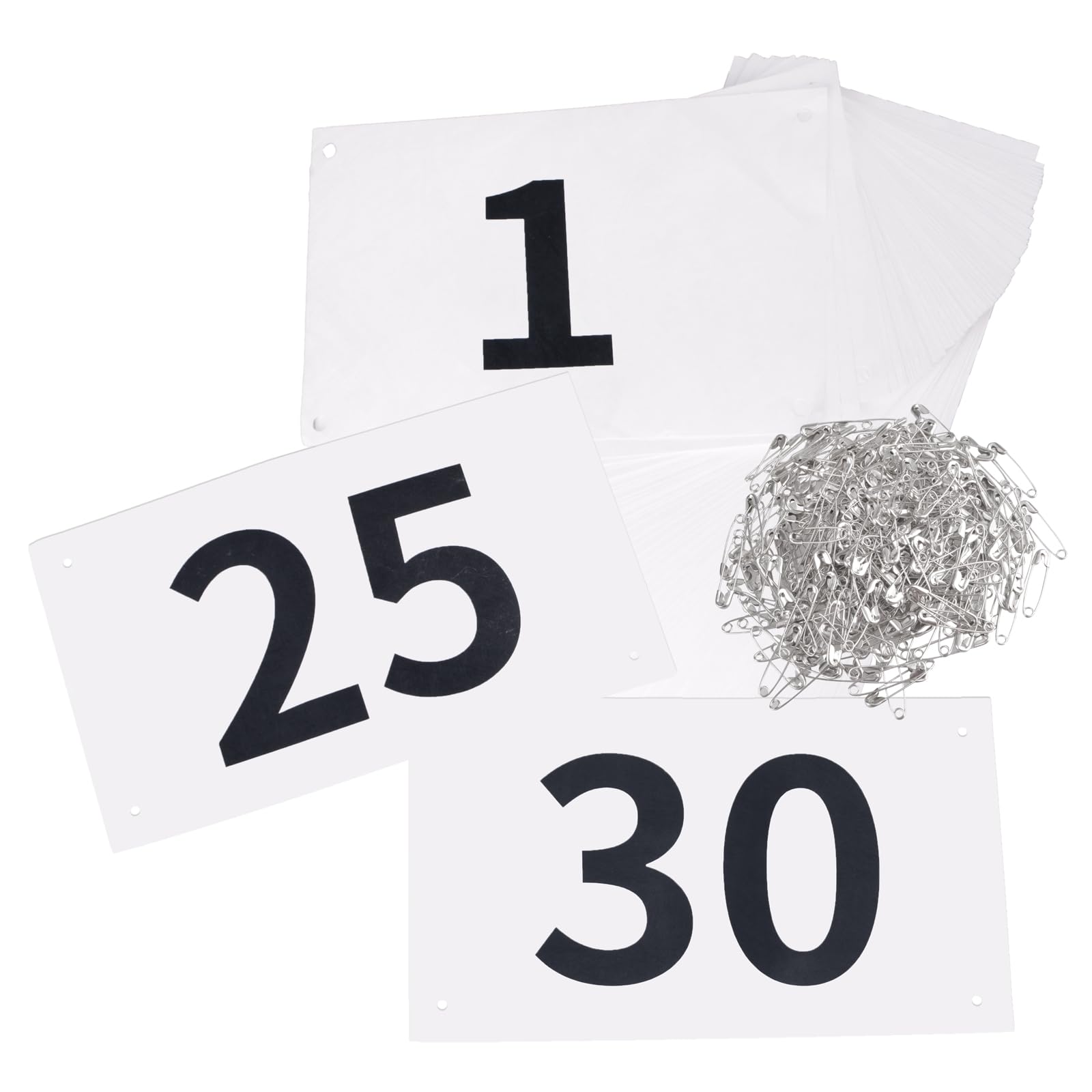 TRIWONDER Race Bibs Running Numbers with Safety Pins, Tyvek 4"x7" Large Numbers 1-500 for Marathon Runners Events Sports Games