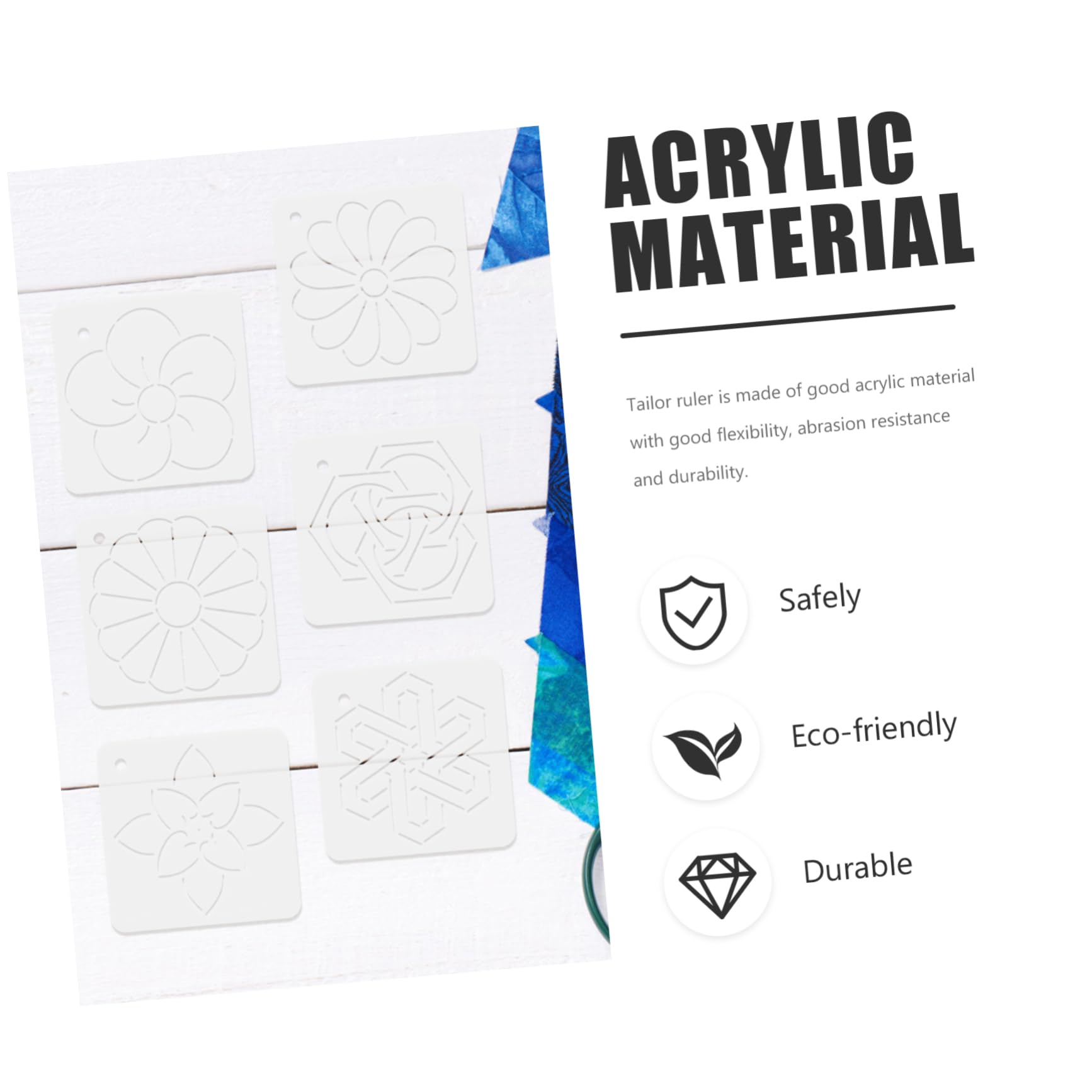 Operitacx 30piezas Plantillas De Acolchado Acrílico Para Diseño De Bordados y Patchwork Flexibles y Reutilizables Para Manualidades y Costura