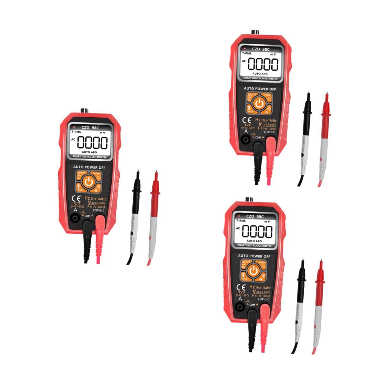iplusmile 3 Stück Digitales Multimeter mit Großem Bildschirm Tragbares Intelligentes Messgerät für Spannung Strom für Heimwerker und Profis Leicht und Benutzerfreundlich ohne Batterie