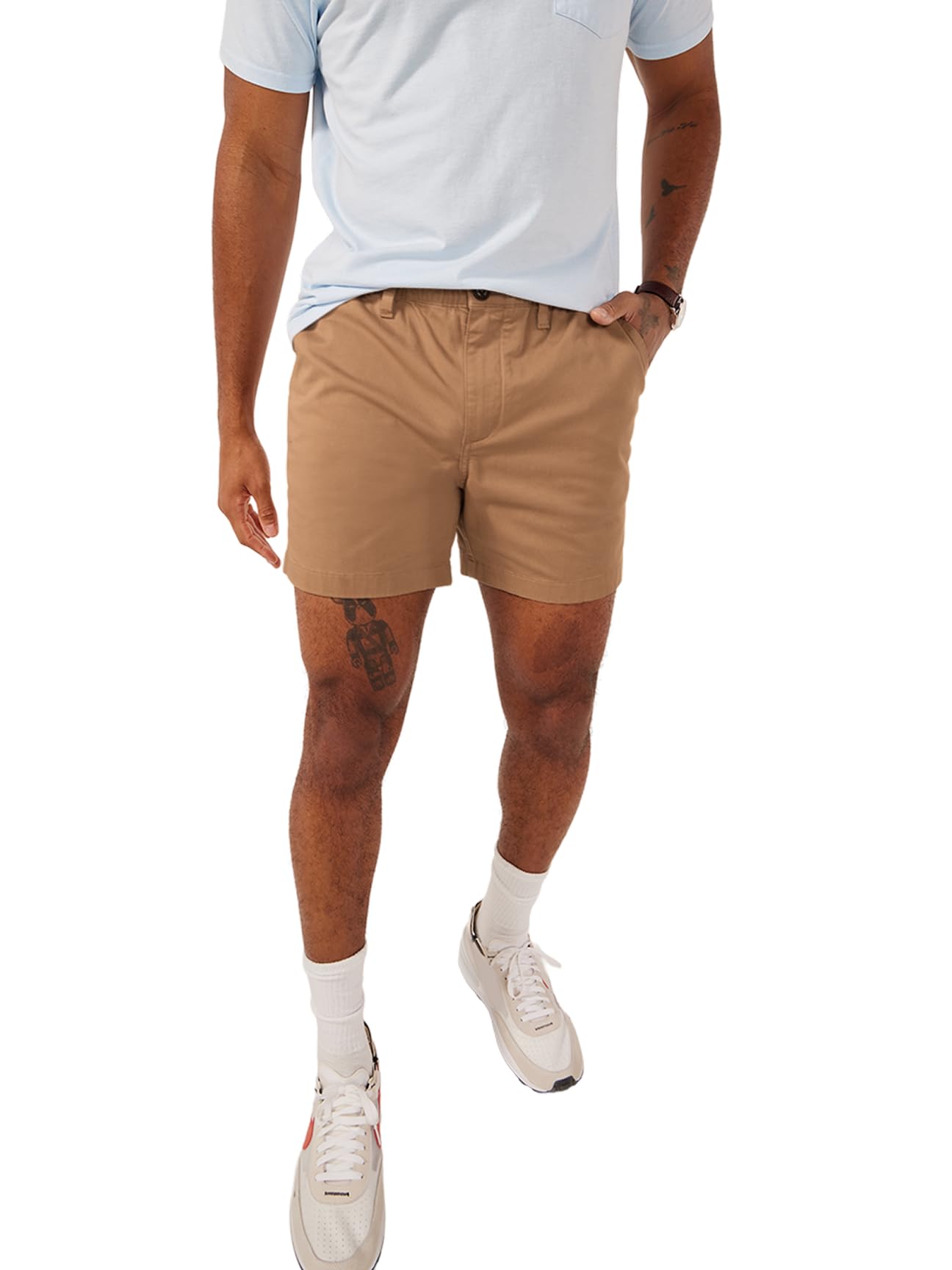 Chubbies Chino Shorts Men 5.5 Inch - Mens Shorts Casual with Elastic Waistband, Side and Back Pockets, Stretch Cotton Blend