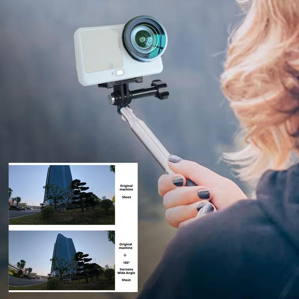185° FOV Weitwinkelobjektiv für DJI Action 6, 8 mm, 0,8-fache Vergrößerung, Aluminiumlegierung und optisches Glas, Weitwinkelobjektiv für Reisen, Sport, Vlogging, Architektur, kreative Filmaufnahmen