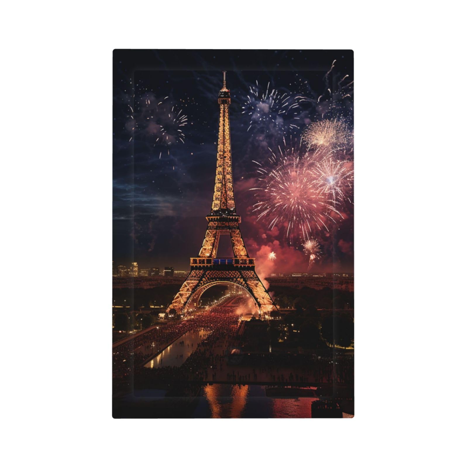1-Gang Decorator Wall Plate Eiffel Tower Fireworks Light Switch Cover Single Gang Receptacle Outlet Wall Plate Mid Size 5" x 3" Wallplate Unbreakable Polycarbonate Outlet Faceplates Covers