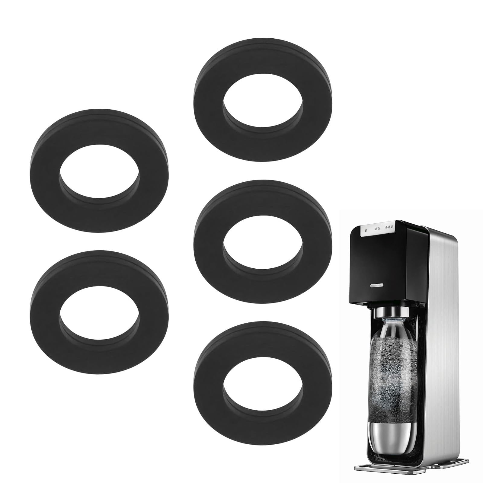 Set of 5 O Rings Sodas Machine Cylinder Exchange Carbonators Gaskets Rings Silicone for Sodas Water Machines