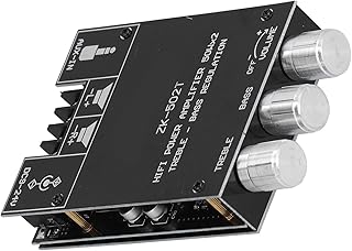Dual Channel Power Amplifier Zk-502t, Module Stereo AMP Board with Treble Bass Control ZK‑502T