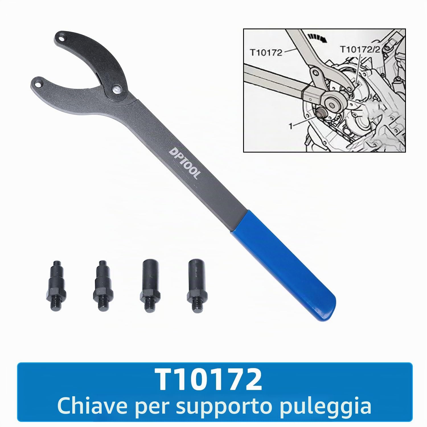 DPTOOL Kit Messa in Fase del Motore, Attrezzi Cinghia dentata Albero a camme, per Audi VW 2.0, 2.4, 2.8, 3.0T, 3.2, 4.2, 5.2 Motore A4 A6 A6L A8 Q5 Q7 R8 303212 T40133 T40070 T40058