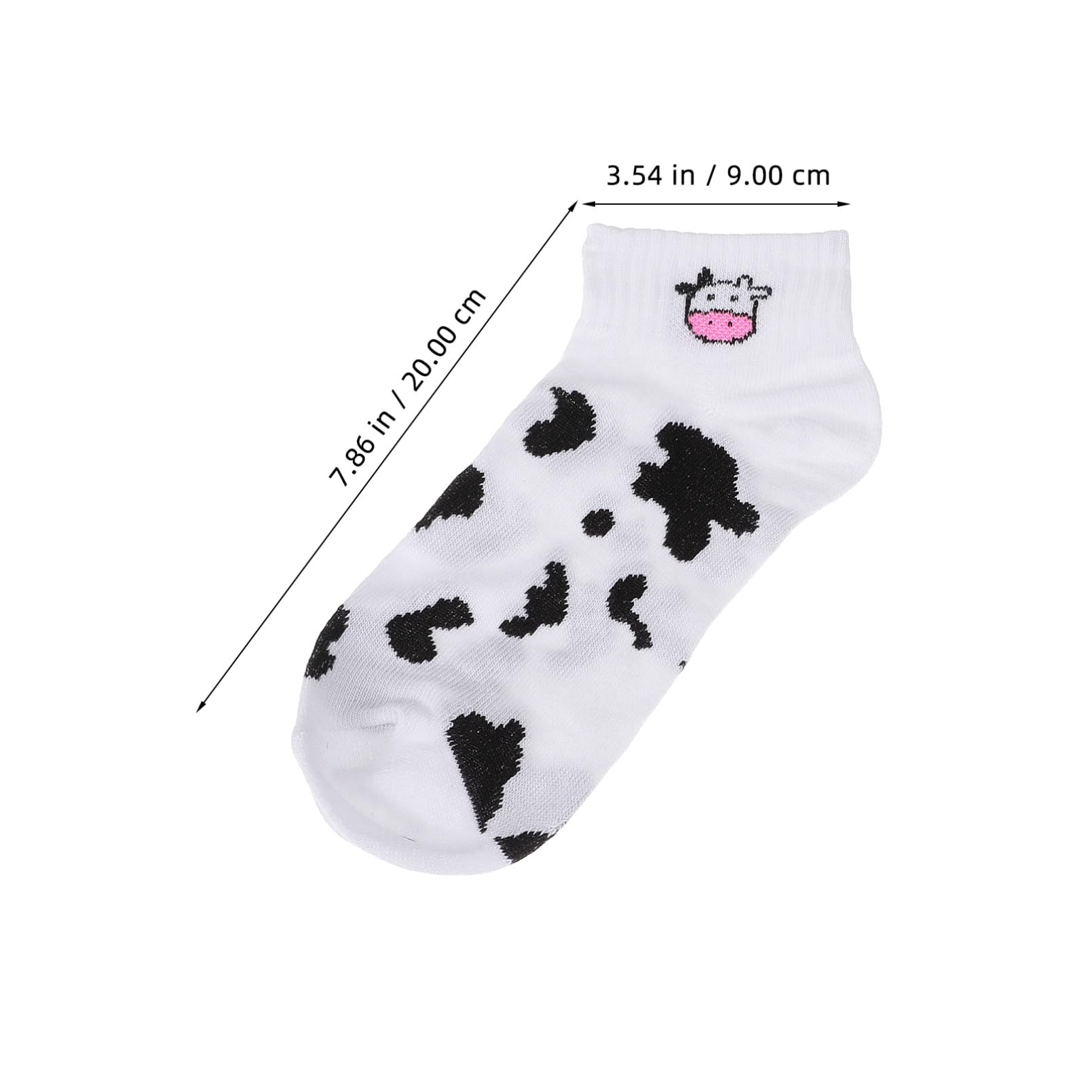 BESPORTBLE 5 pares Calcetines Cortos de Algodón para Mujer con Estampado de Vaca y Diseño Elástico y Transpirable para Adolescentes y Diario