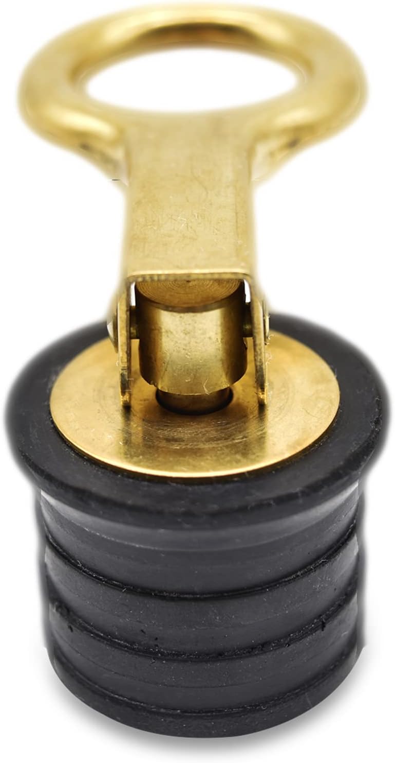 MARINE CITY Brass Snap Handle Drain Plug, Durable & Strong, Easy to Use, Sturdy with Fine Finish, Innovative Design for Boats, Yachts, Kayaks & Marine Use