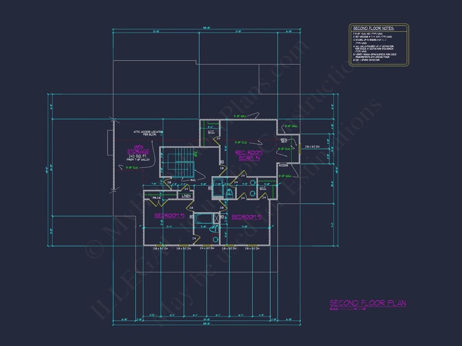 14-2093 HOUSE PLAN - Modern CAD House Design with 4 Bedrooms & Floor Plan Details