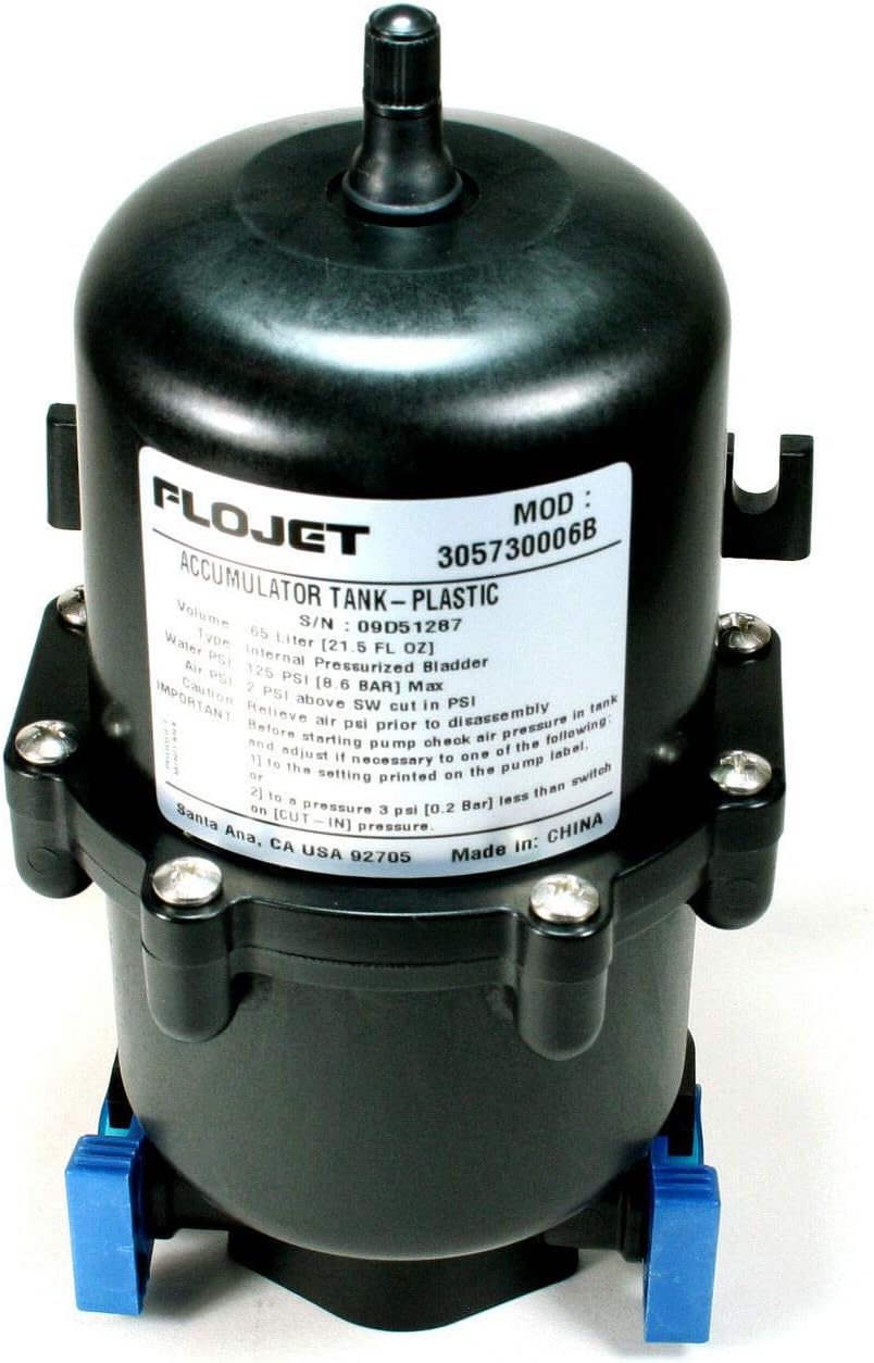 FLOJET 305730006B 21.5 oz Accumulator Tank Internal Bladder 125 PSI Max Mini xz