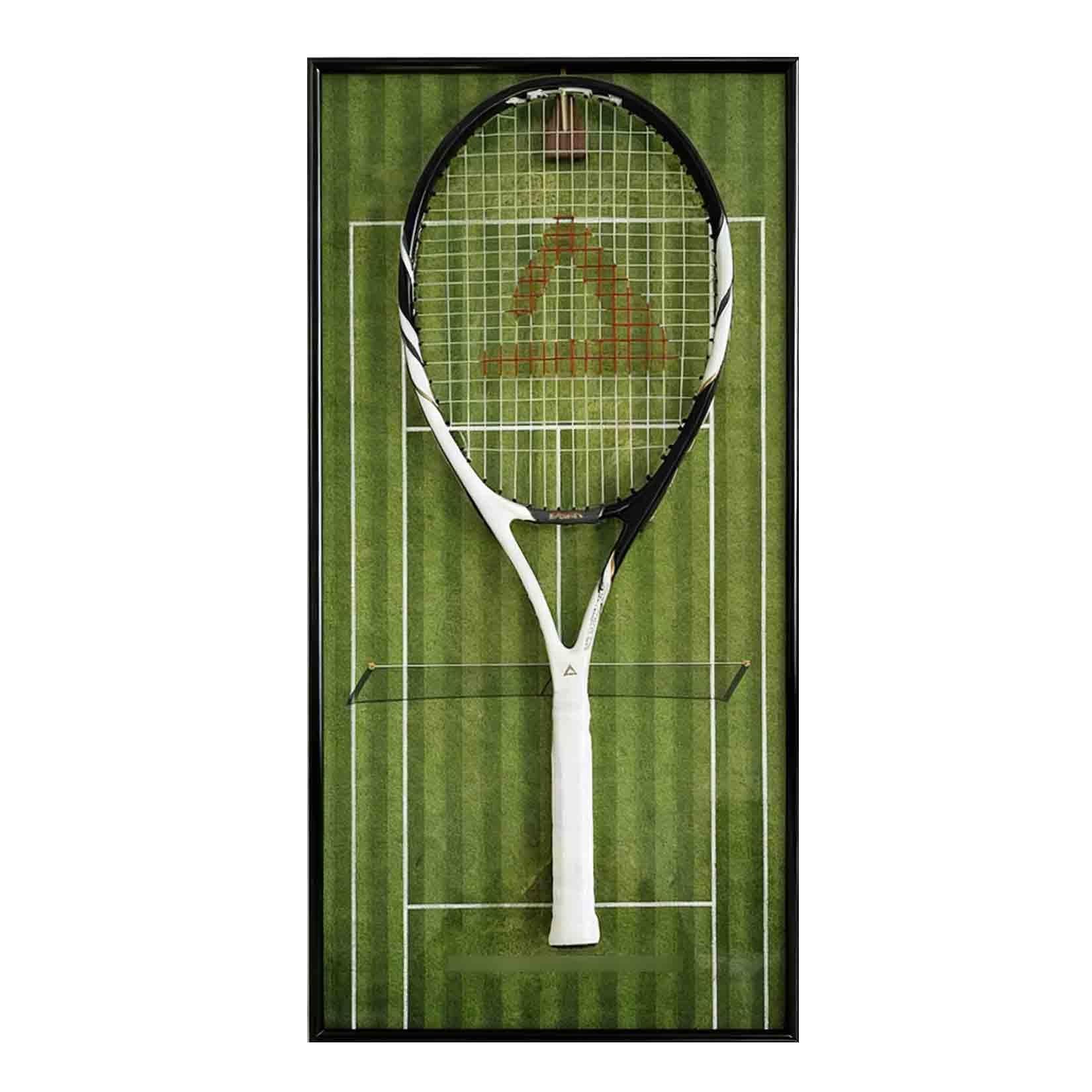 Pandahat Wandmontierter Tennis-Rack Für Tennis Fans und Spieler Tennisball und Schläger Bilder Wandhalterung für Tennisschläger(A)