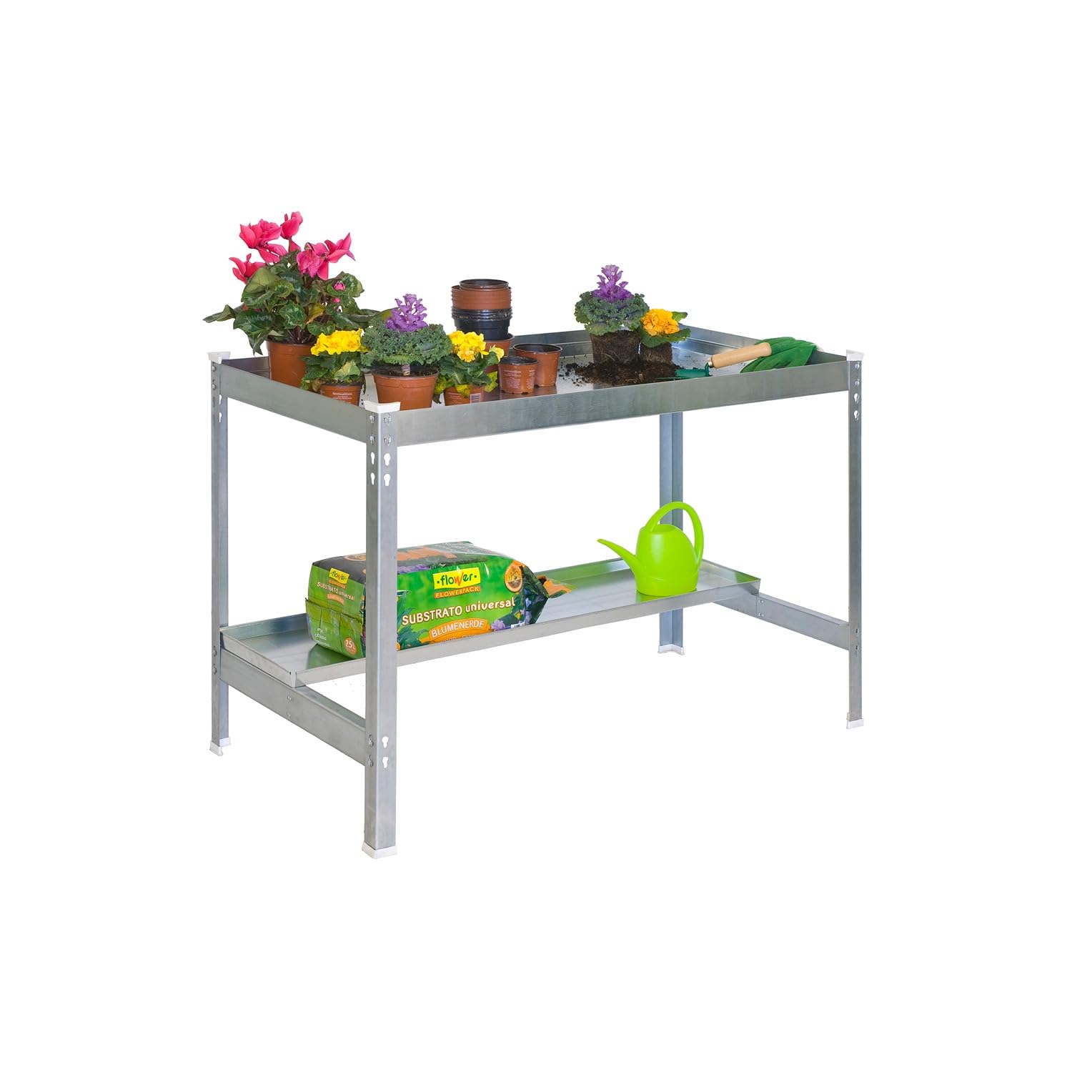 Simon Rack Mesa Jardinería, 840x1500x600 mm, Huerto Metálico, Galvanizado -Simon Garden