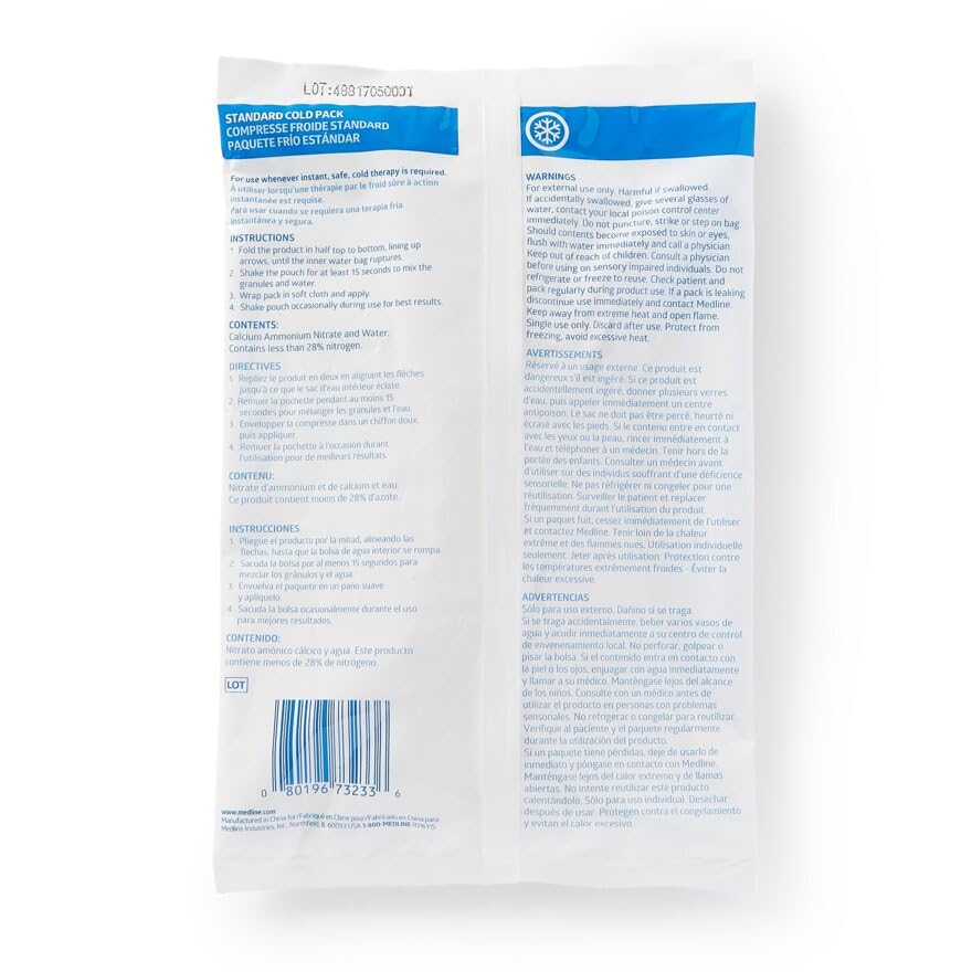 Medline Standard Instant Cold Packs, Single-Use, 6 Inches x 9 Inches, Economical, Activates Instantly, Case of 24 Each - Image 2