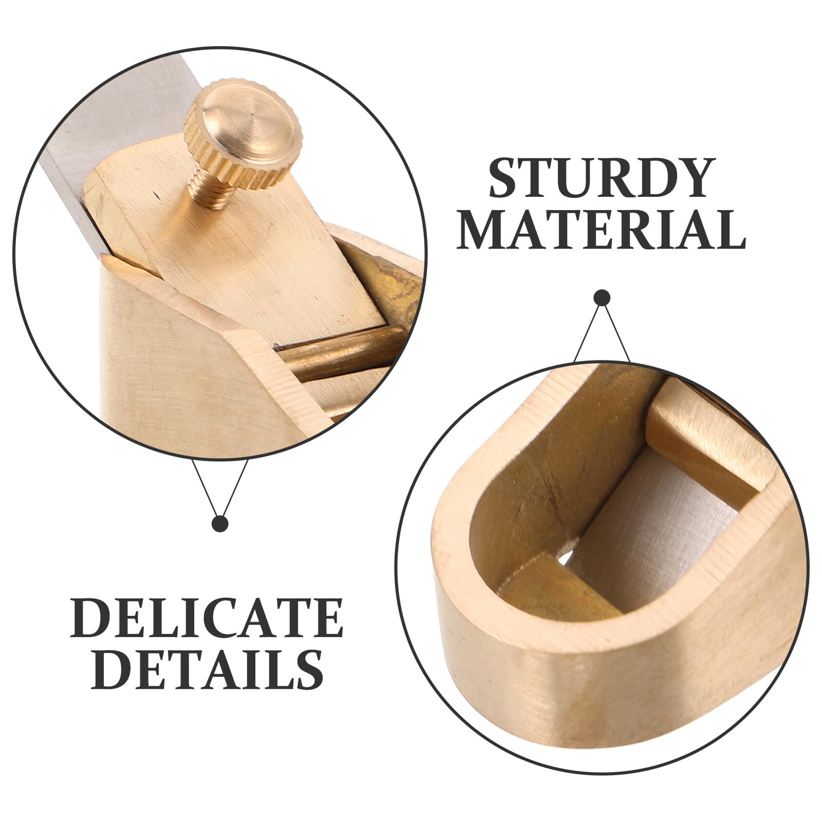 HOMSFOU Mini Pialla Manuale in Ottone Fondo Piatto, Lama 18mm, Utensile Preciso per Lavorazione e Levigatura Parti in Legno di Strumenti Musicali