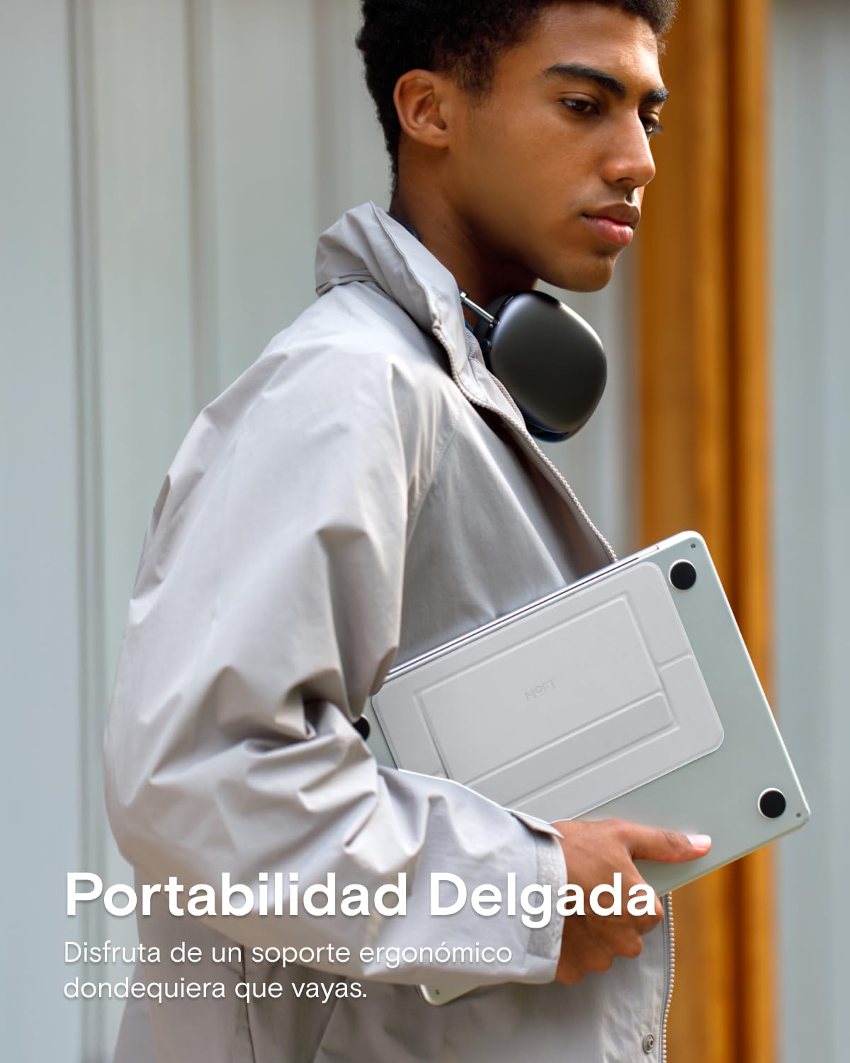MOFT Soporte para computadora portátil, Soporte Adhesivo de refrigeración para portátil con Flujo de Aire para disipación de Calor con 2 ángulos de visión Ajustables, Soporte Plegable y portátil