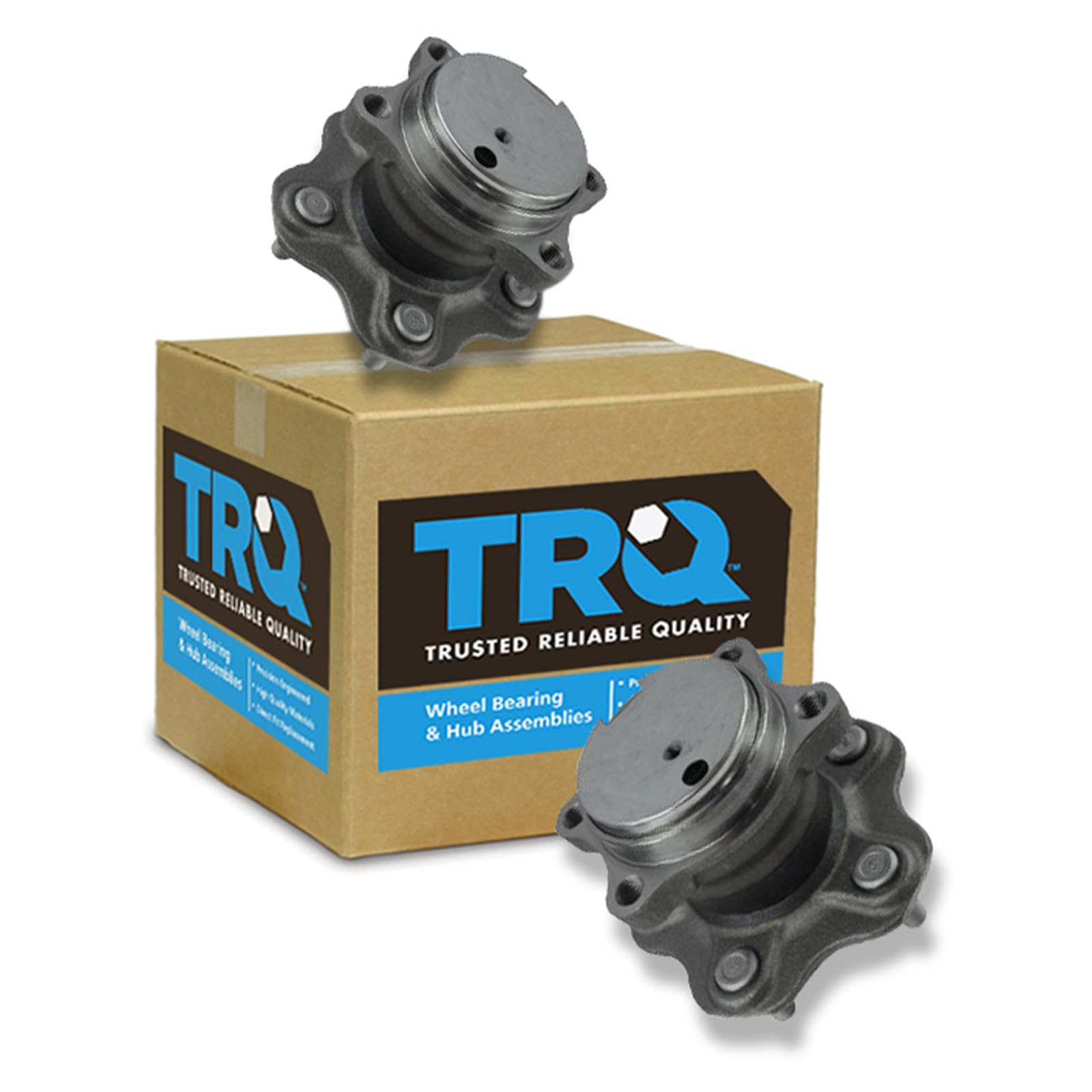 TRQ 2 Piece Rear Passenger Side Driver &amp; Passenger Side Wheel Bearing &amp; Hub