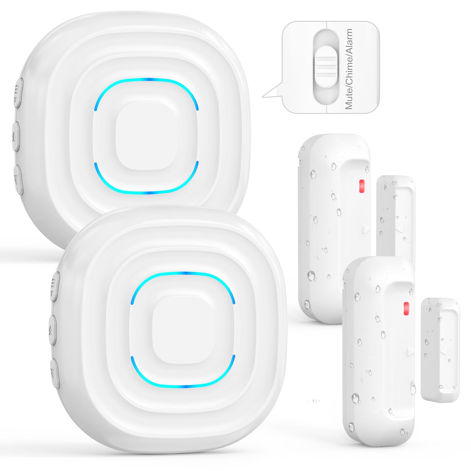 SanJie Wireless Door Sensor Alarm/Chime 2-in-1,2 Receiver 2 Sensor — image 1