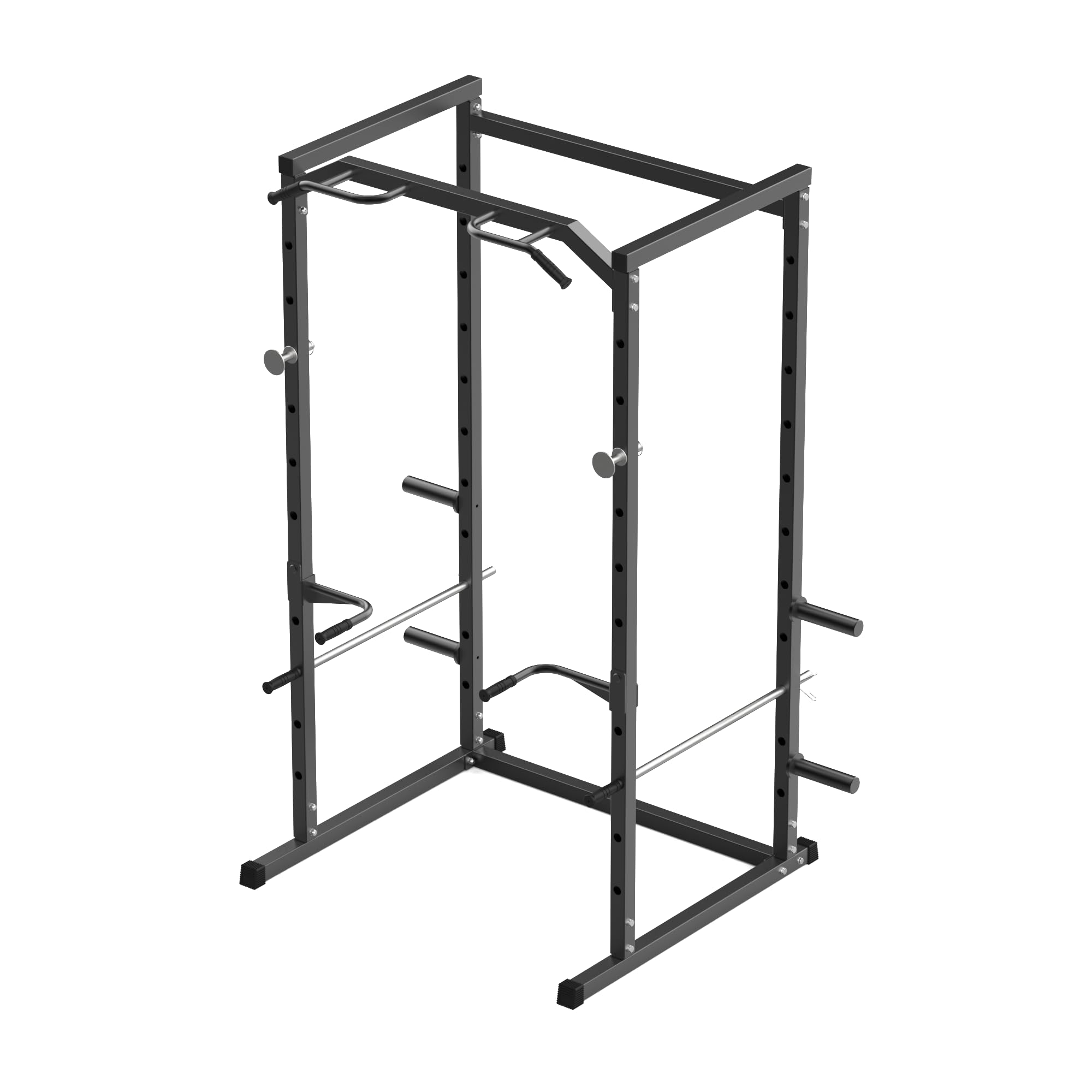 Squat Rack with Pull Up Bar, 1100 LB Power Cage Bench and Squat Rack for Home Gym with Dip Bars, J-Hooks, Adjustable Safety Spotters &amp; Squat and Bench Rack Accessories