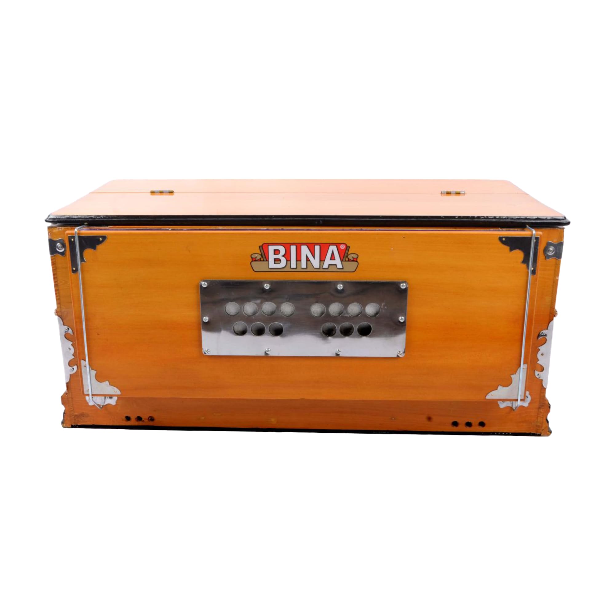 Harmonium BINA Nr. 9 Indisches Harmonium, Edition 2024, 3 1/2 Oktaven, 9 Blendenstufen, 4 zusätzliche Noten, Multifold-Blasebalg, BINA-Spezialblatt, kariert und zurückgeführt von Aakrati Musicals